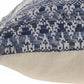 20" X 20" Blue And Ivory 100% Cotton Chevron Zippered Pillow