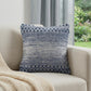 20" X 20" Blue And Ivory 100% Cotton Chevron Zippered Pillow