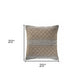 20" Beige And Gray Cotton Geometric Throw Pillow