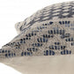 20" X 20" Denim Blue And Ivory 100% Cotton Chevron Zippered Pillow