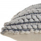 18" X 18" Blue And Ivory 100% Cotton Geometric Zippered Pillow