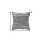 18" X 18" Blue And Ivory 100% Cotton Geometric Zippered Pillow