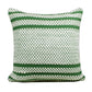 14" X 36" Green And White 100% Cotton Geometric Zippered Pillow