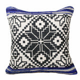 20" Blue and White Throw Pillow