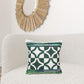 20" Green and White Cotton Throw Pillow