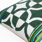 20" Green and White Cotton Throw Pillow