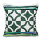 20" Green and White Cotton Throw Pillow