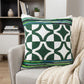 20" Green and White Cotton Throw Pillow