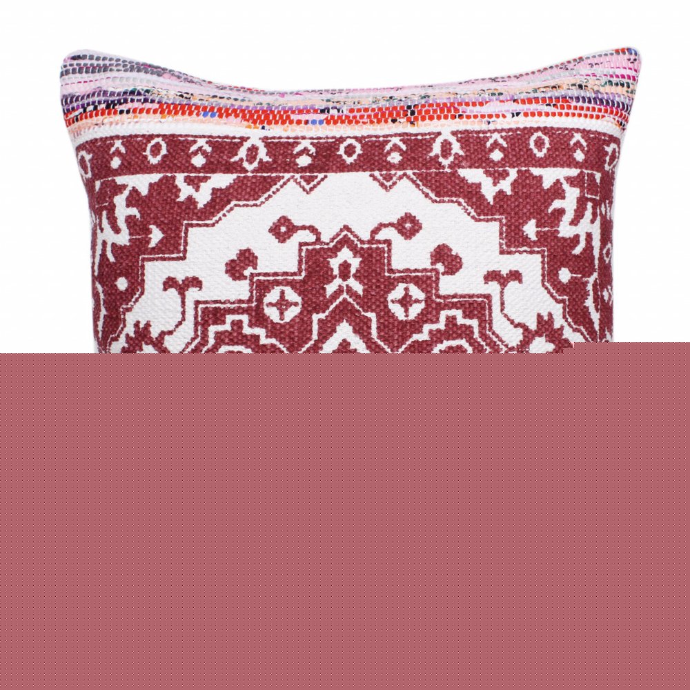 20" Red and White Throw Pillow