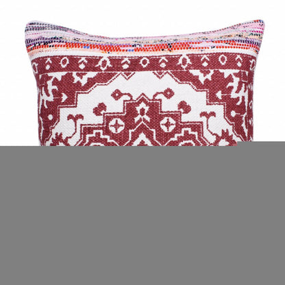 20" Red and White Throw Pillow