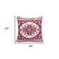 20" Red and White Throw Pillow