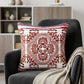 20" X 20" Red White Purple And Pink 100% Cotton Geometric Zippered Pillow