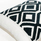 20" X 20" Deep Navy And White 100% Cotton Geometric Zippered Pillow