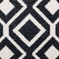 20" X 20" Deep Navy And White 100% Cotton Geometric Zippered Pillow