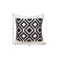 20" X 20" Deep Navy And White 100% Cotton Geometric Zippered Pillow
