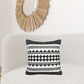 20" Black and White Geometric Cotton Throw Pillow