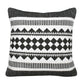 20" Black and White Geometric Cotton Throw Pillow
