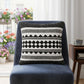 20" Black and White Geometric Cotton Throw Pillow