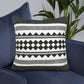 20" Black and White Geometric Cotton Throw Pillow