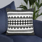 20" Black and White Geometric Cotton Throw Pillow