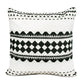 20" X 20" Black And White 100% Cotton Geometric Zippered Pillow