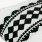 20" X 20" Black And White 100% Cotton Geometric Zippered Pillow