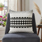 20" X 20" Black And White 100% Cotton Geometric Zippered Pillow