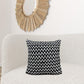 20" X 20" Black And White Polyester Chevron Zippered Pillow