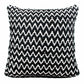 20" X 20" Black And White Polyester Chevron Zippered Pillow