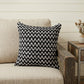 20" X 20" Black And White Polyester Chevron Zippered Pillow