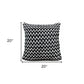 20" X 20" Black And White Polyester Chevron Zippered Pillow