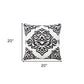 20" X 20" White And Black 100% Cotton Damask Zippered Pillow