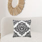 20" X 20" White And Black 100% Cotton Damask Zippered Pillow