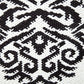 20" X 20" White And Black 100% Cotton Damask Zippered Pillow