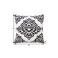 20" X 20" White And Black 100% Cotton Damask Zippered Pillow