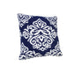 20" X 20" White And Black 100% Cotton Damask Zippered Pillow