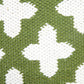 20" X 20" Green And White 100% Cotton Geometric Zippered Pillow