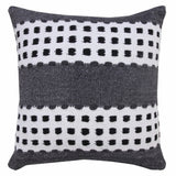 20" Black Gray and White Throw Pillow