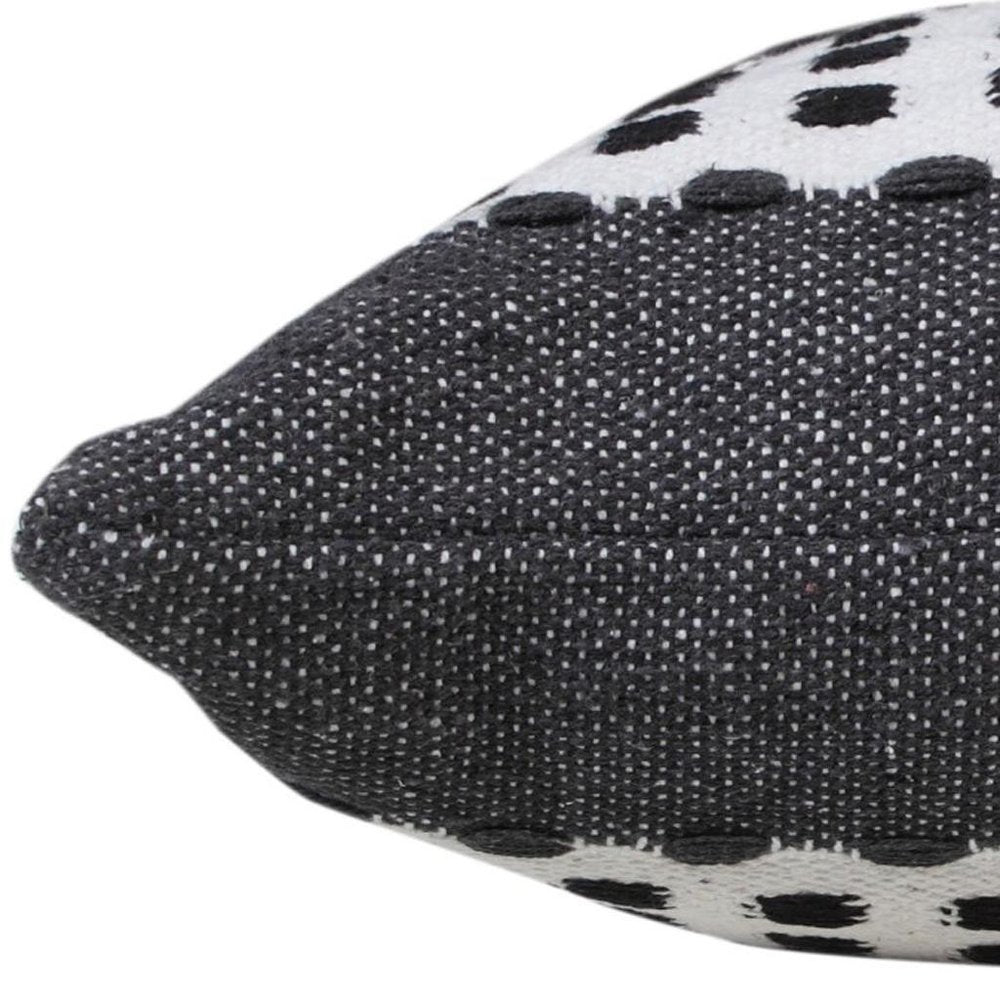 20" Black Gray and White Throw Pillow