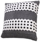 20" X 20" Yellow Black And White 100% Cotton Striped Zippered Pillow