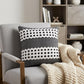 20" Black Gray and White Throw Pillow