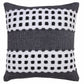 20" Black Gray and White Throw Pillow
