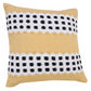 14" X 36" Yellow Black And White Cotton Striped Throw Pillow