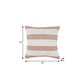 20" X 20" Orange And White 100% Cotton Striped Zippered Pillow