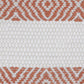 20" X 20" Orange And White 100% Cotton Striped Zippered Pillow