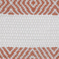 20" X 20" Orange And White 100% Cotton Striped Zippered Pillow