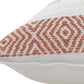 20" X 20" Orange And White 100% Cotton Striped Zippered Pillow