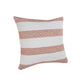 20" X 20" Orange And White 100% Cotton Striped Zippered Pillow