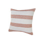20" X 20" Orange And White 100% Cotton Striped Zippered Pillow