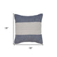 18" Blue and Ivory Throw Pillow